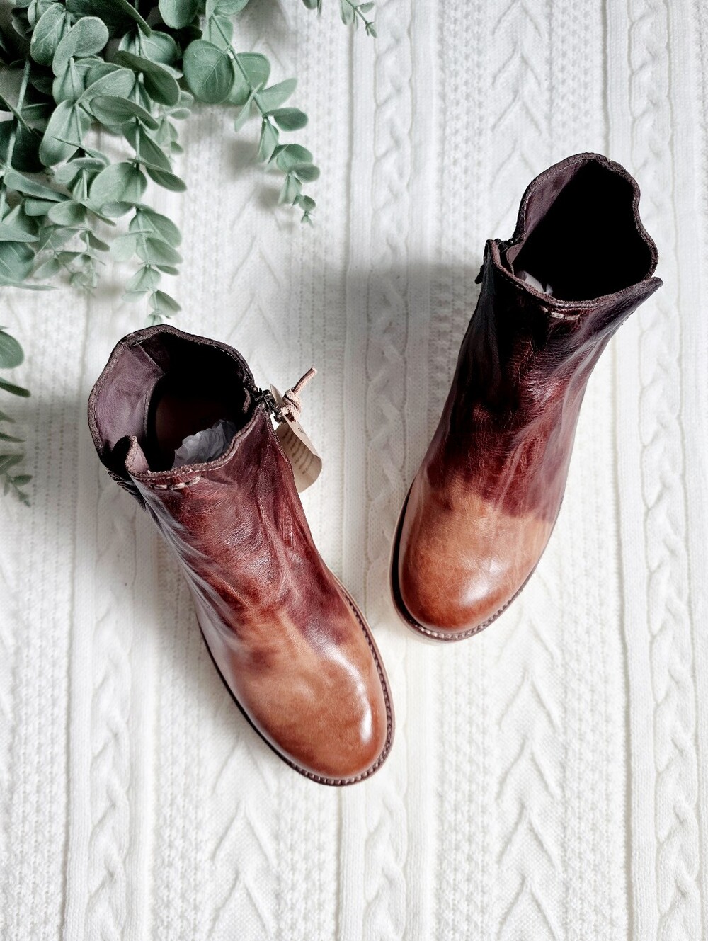 BED STU Lydyi Boots Cold Brew Tie Dye Leather Platform Ankle Bootie NIB 6 - Picture 14 of 15